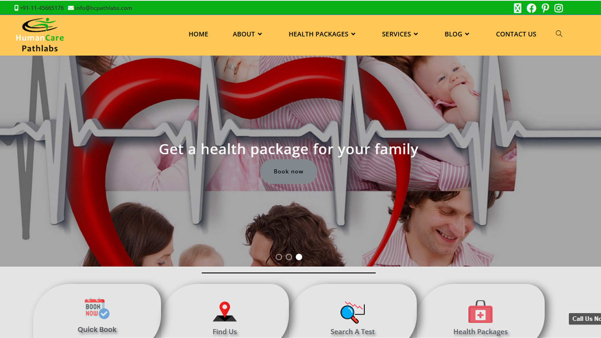 HC Path Labs website screenshot
