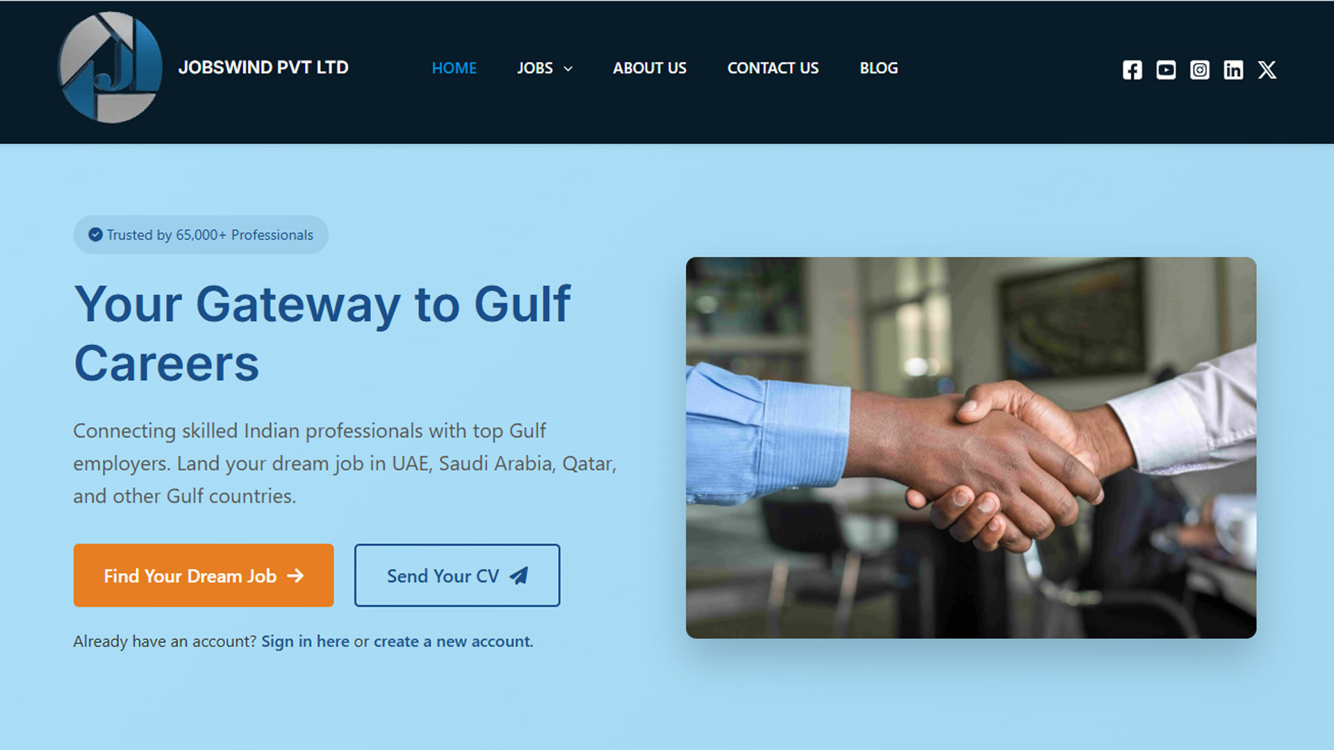 JobsWind website screenshot