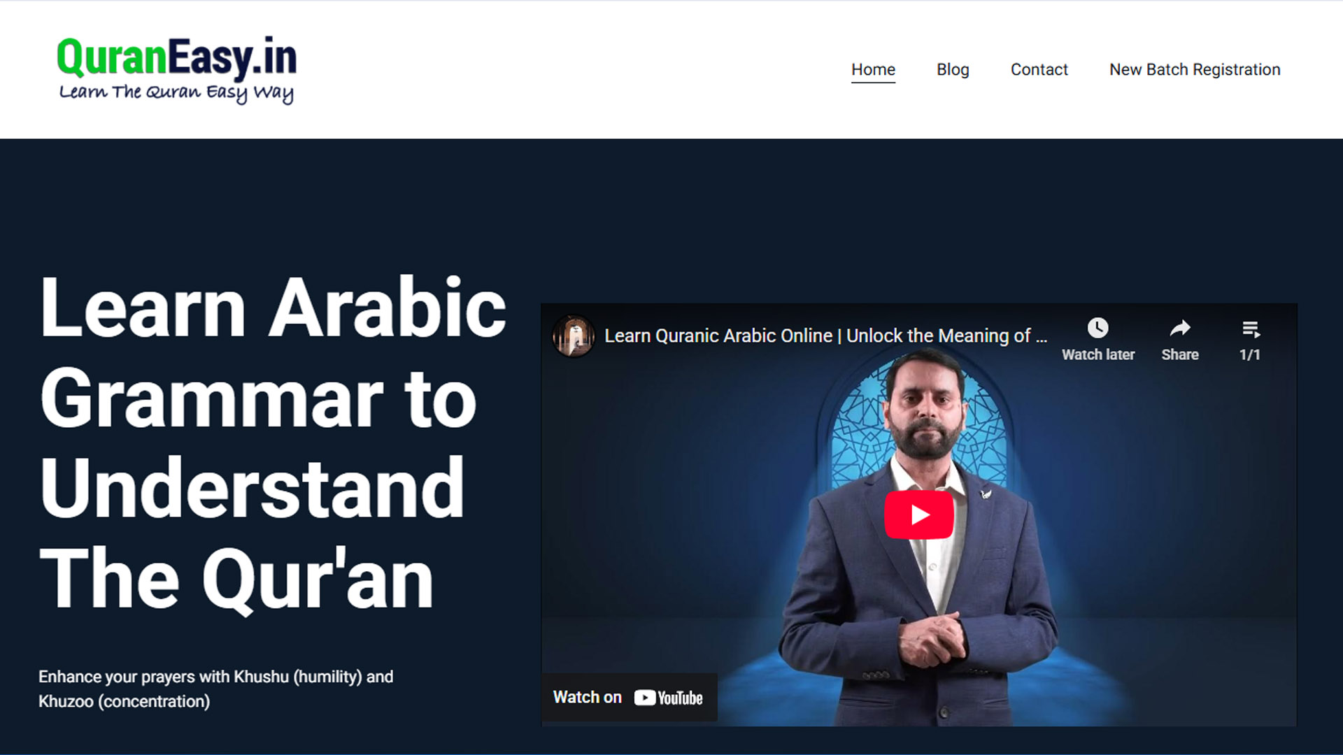 Quran Easy website screenshot