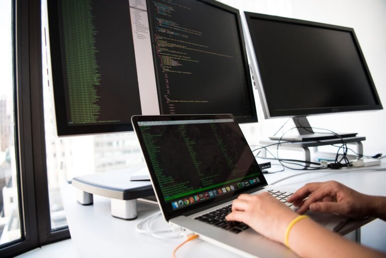 Person troubleshooting website problems on a laptop